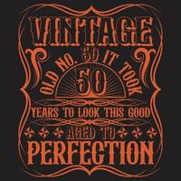 diseño de camiseta de tipografía de cumpleaños vintage vector