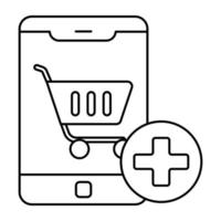 Add to cart icon, editable vector