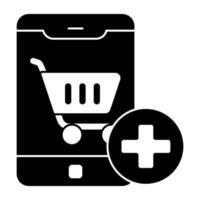 Add to cart icon, editable vector