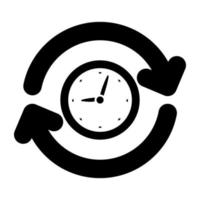 Conceptual flat design icon of time update vector