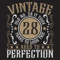 diseño de camiseta de tipografía de cumpleaños vintage vector