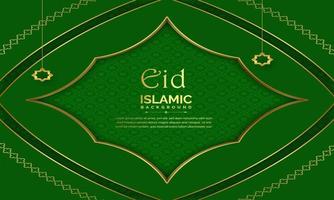 Gold and green Islamic background vector
