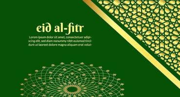 Eid mubarak islamic background with realistic golden pattern background vector