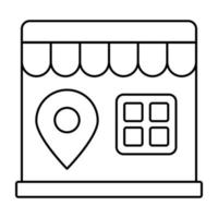 un ícono de diseño plano de la ubicación de la tienda vector
