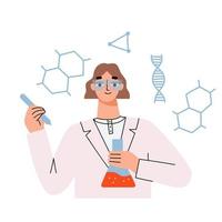 Mbti concept. The scientist type. Women scientist. Flat vector illustration