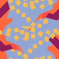 Modern fantasy messy geometric shapes seamless pattern. Infinity abstract card, layout. Creative background with geo shapes. Textile, fabric, wrapping paper. vector