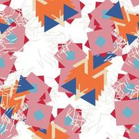 Modern fantasy messy geometric shapes seamless pattern. Infinity abstract card, layout. Creative background with geo shapes. Textile, fabric, wrapping paper. vector