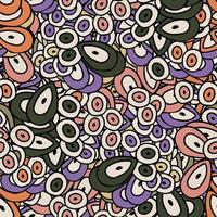 Cute abstract doodle artistic sketch seamless pattern. Background with crazy messy doodle art with different shapes, curls vector