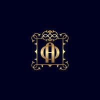 AO or OA GOLD ORNATE ROYAL LUXURY LOGO vector