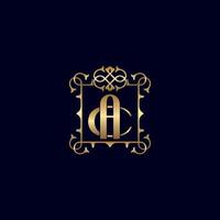 AC or CA GOLD ORNATE ROYAL LUXURY LOGO vector