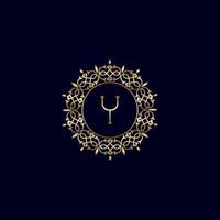 Y GOLD ORNATE ROYAL LUXURY LOGO vector