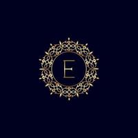 E GOLD ORNATE ROYAL LUXURY LOGO vector