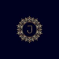 J GOLD ORNATE ROYAL LUXURY LOGO vector