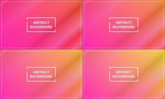 four shining diagonal gradient collection with frame. abstract, modern and color style. orange, yellow, red and pink. great for background, copy space, wallpaper, card, cover, poster, banner or flyer vector