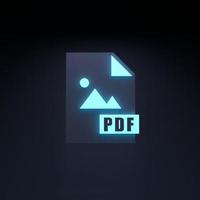 PDF file icon. 3d render illustration. photo