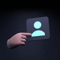 Contact icon. 3d render illustration. photo