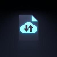 Cloud storage icon. 3d render illustration. photo