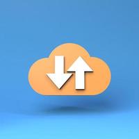 Cloud storage icon. 3d render illustration. photo