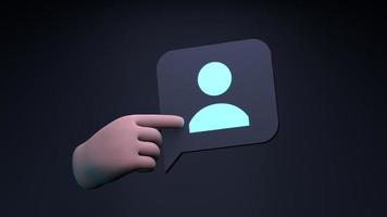 Contact icon. 3d render illustration. photo