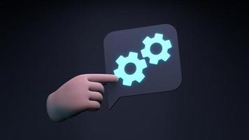 Gear icon. 3d render illustration. photo