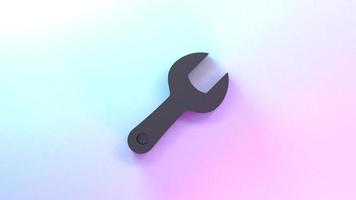 Wrench icon. 3d rendering illustration. photo