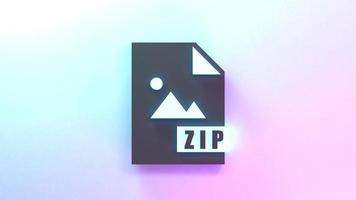 icono de archivo zip. Ilustración de procesamiento 3d. foto