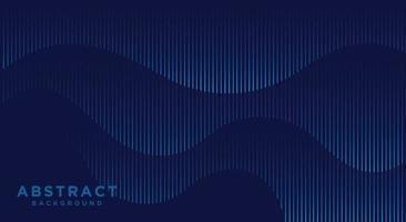 Abstract dark blue banner template. Vector minimal wavy line background.