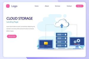 Data center. Hosting, cloud storage, server storage. Big data. flat vector