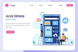 UI UX design concept, Creating an application design, content and text place, Vector illustration