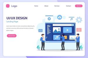 UI UX design concept, Creating an application design, content and text place, Vector illustration