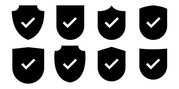 Shield with a checkmark icon vector