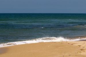 Coast of the Mediterranean Sea in the north of the State of Israel. photo