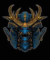 Samurai Robot Head Vector