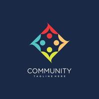 Community logo design concept with abstract style Premium Vector