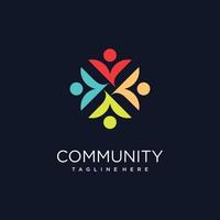 Community logo design concept with abstract style Premium Vector