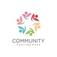 Community logo design concept with abstract style Premium Vector