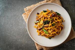 stir-fried yakisoba noodles with vegetable in vegan style photo