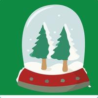 Christmas trees simple design made on a green background vector