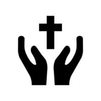 Hands with Cross vector icon