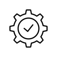 Gear clock outline icon vector