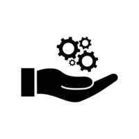 hand and gears icon vector