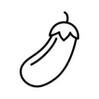 eggplant fruit outline style icon vector