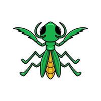 Cute little mantis cartoon character vector