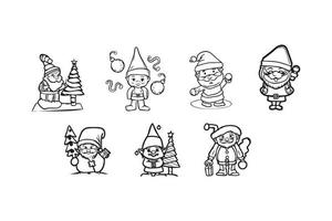 Christmas coloring page for kids vector design