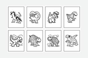 dibujos para colorear de dinosaurios faciles vector