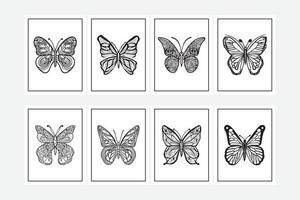 butterfly coloring pages easy vector