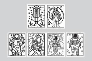 Astronaut Space Rocket Ship Coloring Page for Kids 10993635 Vector Art at  Vecteezy