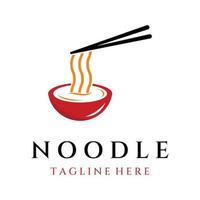 Logo design template for delicious chinese and japanese noodle soup and ramen dishes asian types of food. Logos for businesses, restaurants, cafes and shops. vector