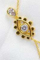 Evil Eye Necklace close-up on white photo
