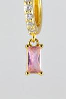 Pink Gemstone Earring on white photo